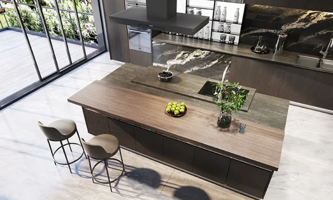 太阳城官网岩板与整体橱柜装修效果图