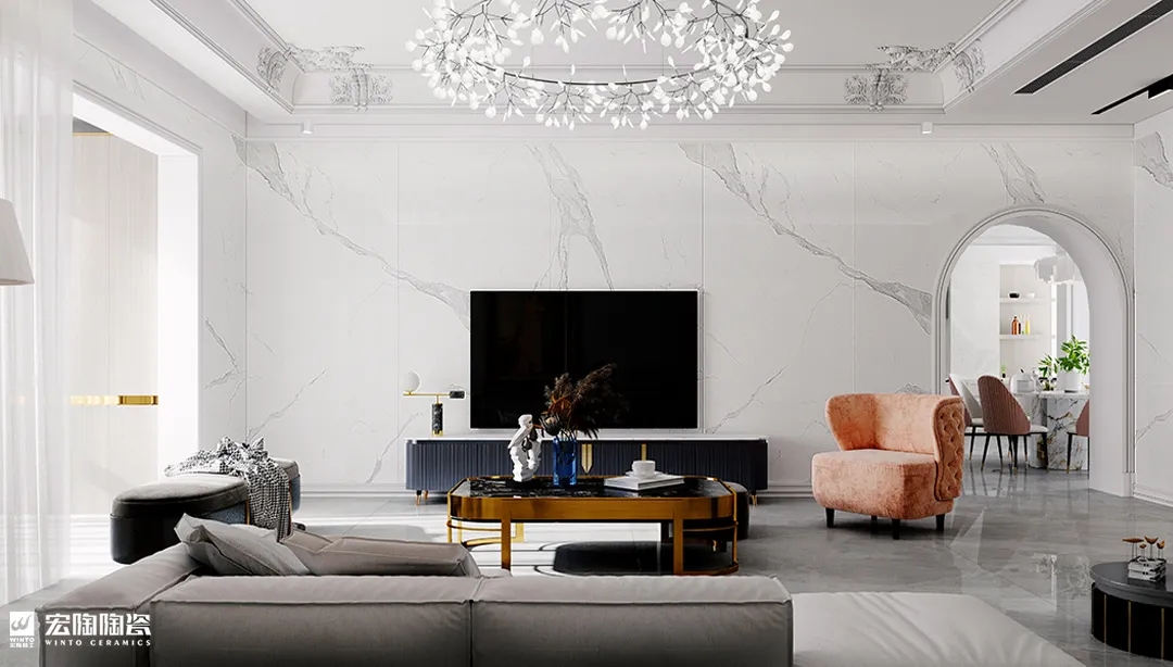 太阳城官网东方白+皇家一号9-TPG2712A021ABC 瓷砖地砖1200×2700×9mm效果图