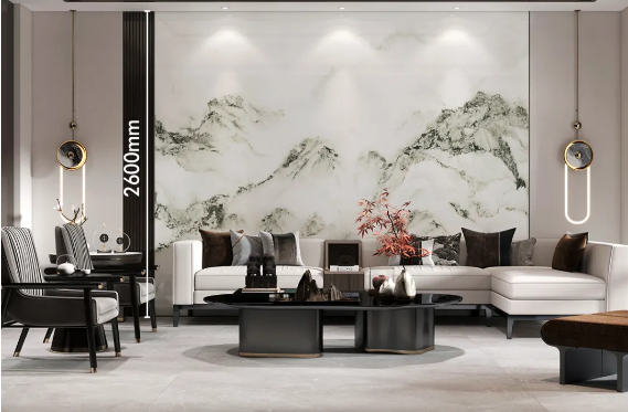 太阳城官网800×2600mm岩板新中式效果图