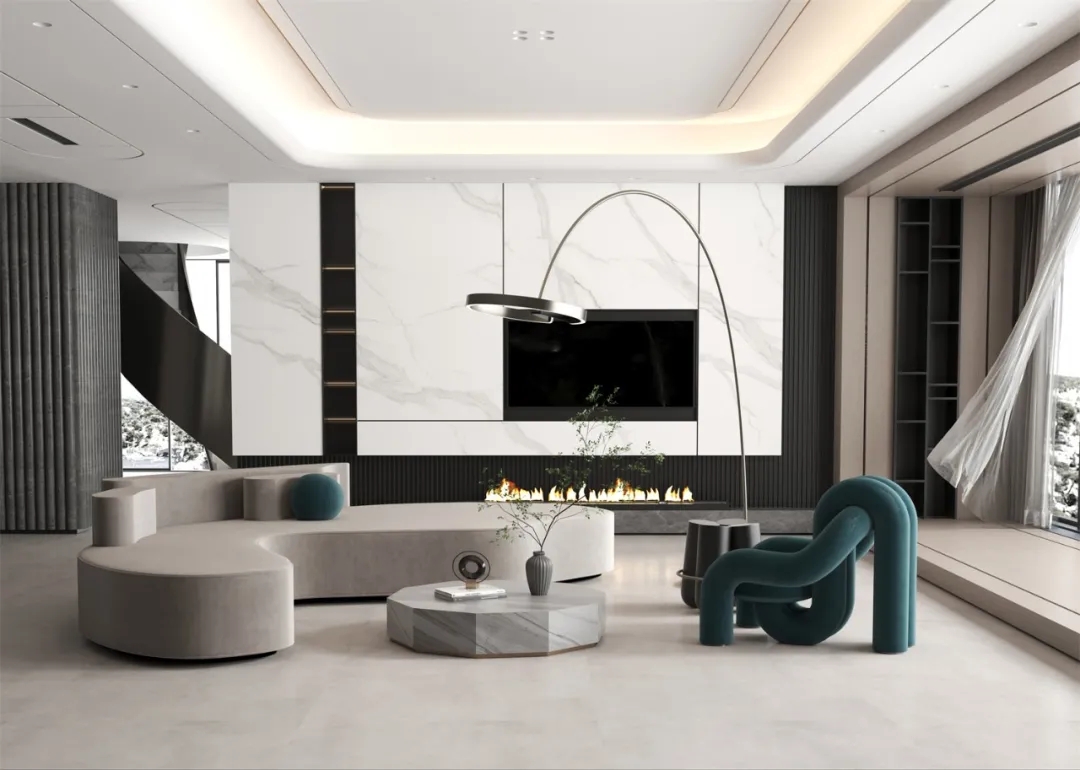 太阳城官网1200x2400mm大规格全岩密缝铺效果图