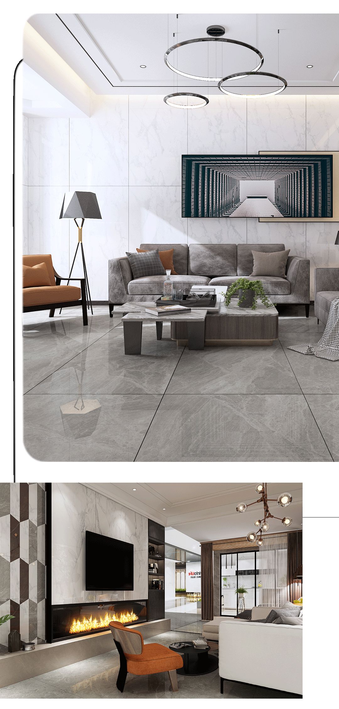 太阳城官网900x1800mm陶瓷大板卡拉卡塔白装修效果图