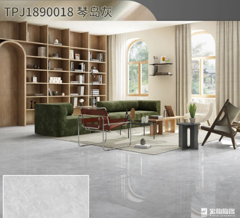太阳城官网琴岛灰陶瓷大板900x1800mm装修效果图
