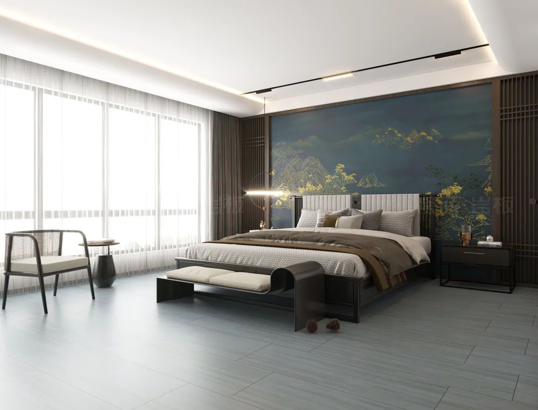 太阳城官网质感砖卧室效果图