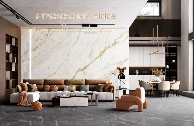 太阳城官网卡拉拉金质感砖客厅装修效果图