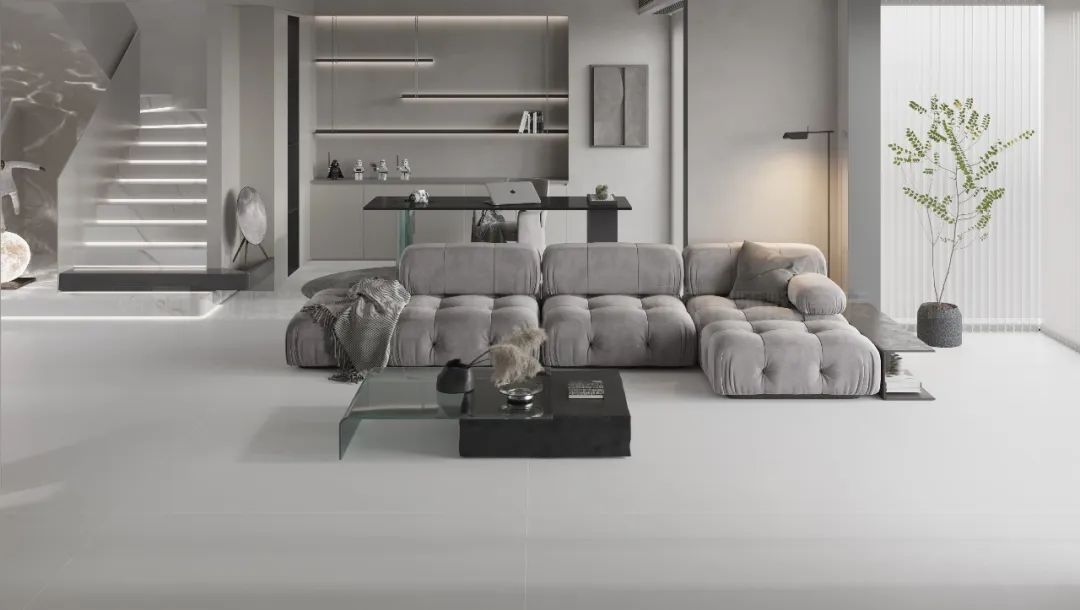 太阳城官网陶瓷大板客厅地砖效果图