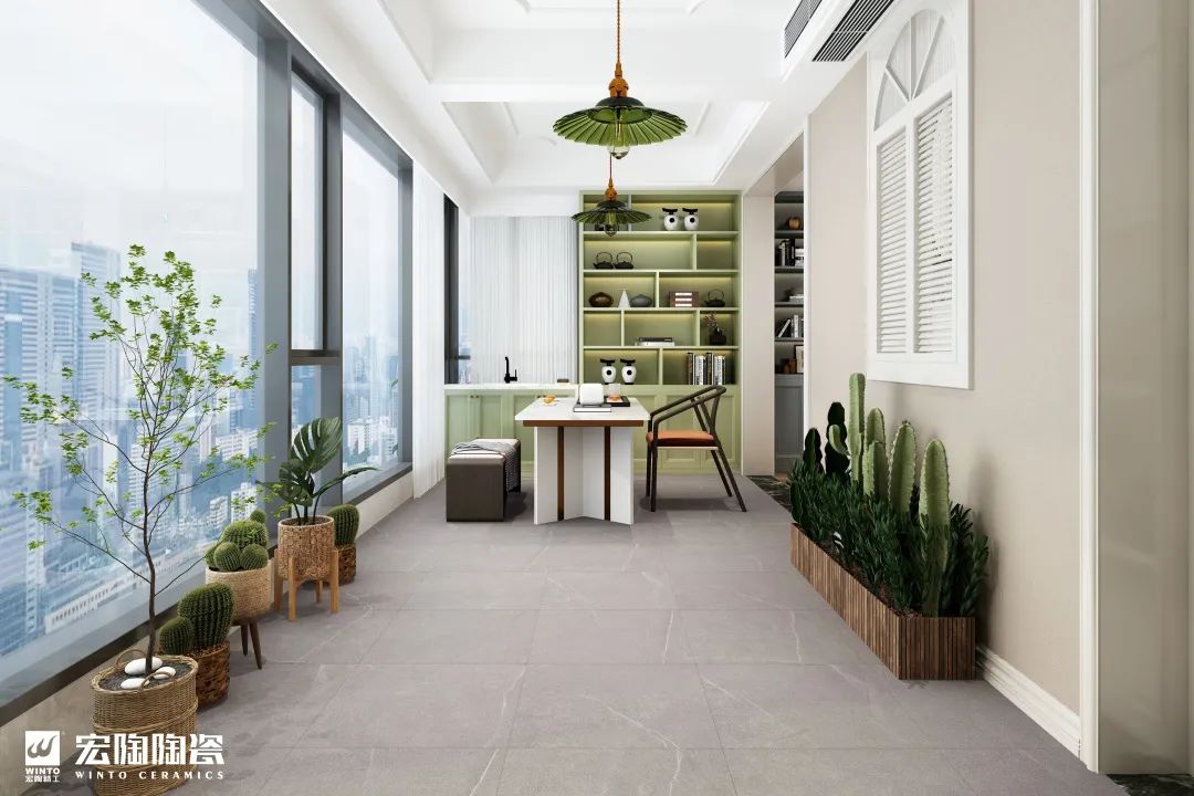 太阳城官网防滑砖西西里灰装修效果图