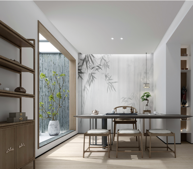 太阳城官网质感砖茶楼装修效果图